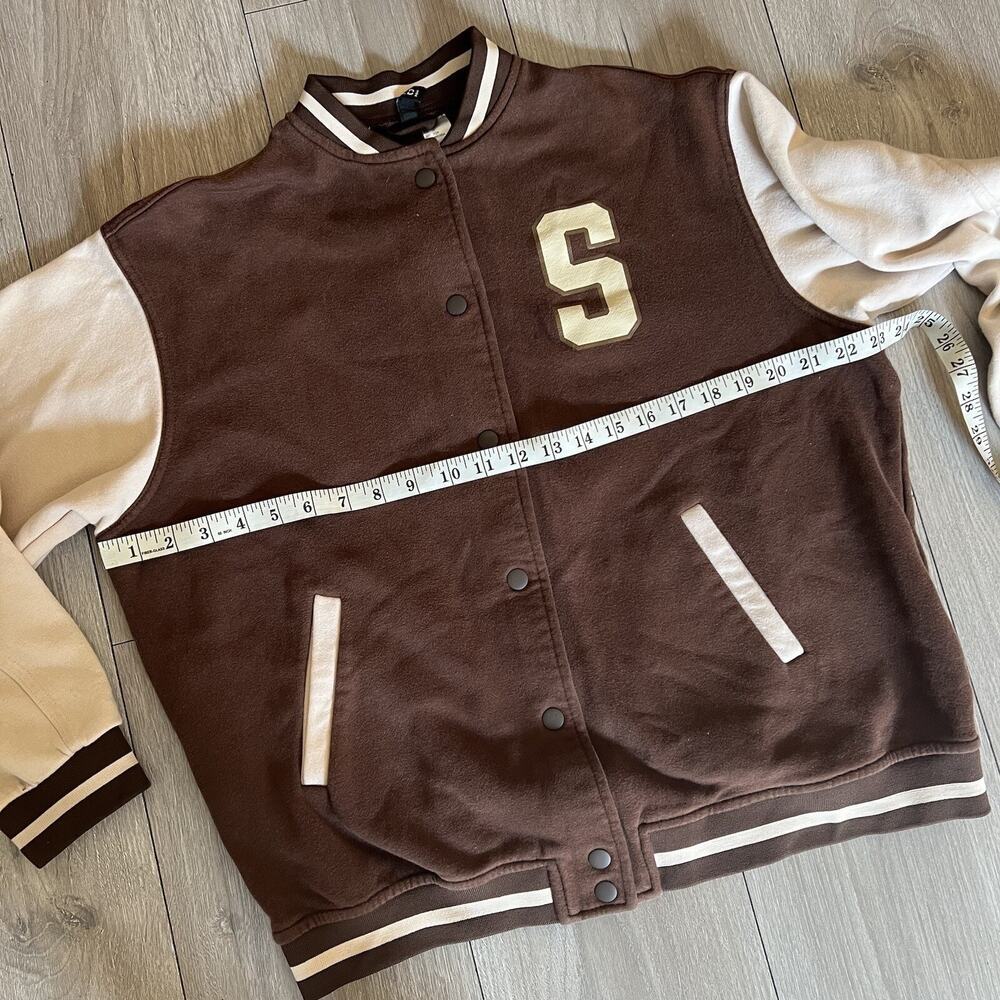 H&M Unisex College Varsity Jacket Classic Letterman Snap Button LettermanSeattle - Picture 4 of 11